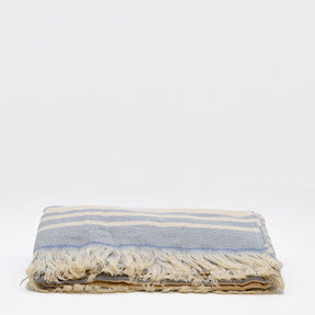 Drap de plage portugais bleu 100% coton | Léger & séchage rapide Drap de plage portugais en coton - Bleu