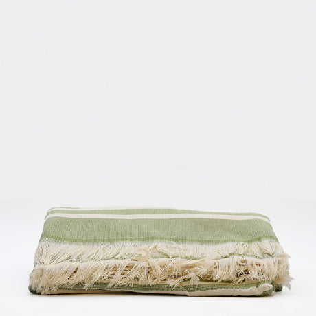 Drap de plage portugais vert 100% coton | Léger & séchage rapide Drap de plage portugais en coton - Vert