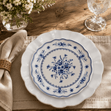 Duo d'Assiettes blanches Rosa & Vila 21cm en Grès Fin | Harmonie Portugaise Duo d'Assiettes en Grès Fin "Rosa & Vila" - Blanc & Blanc 21cm
