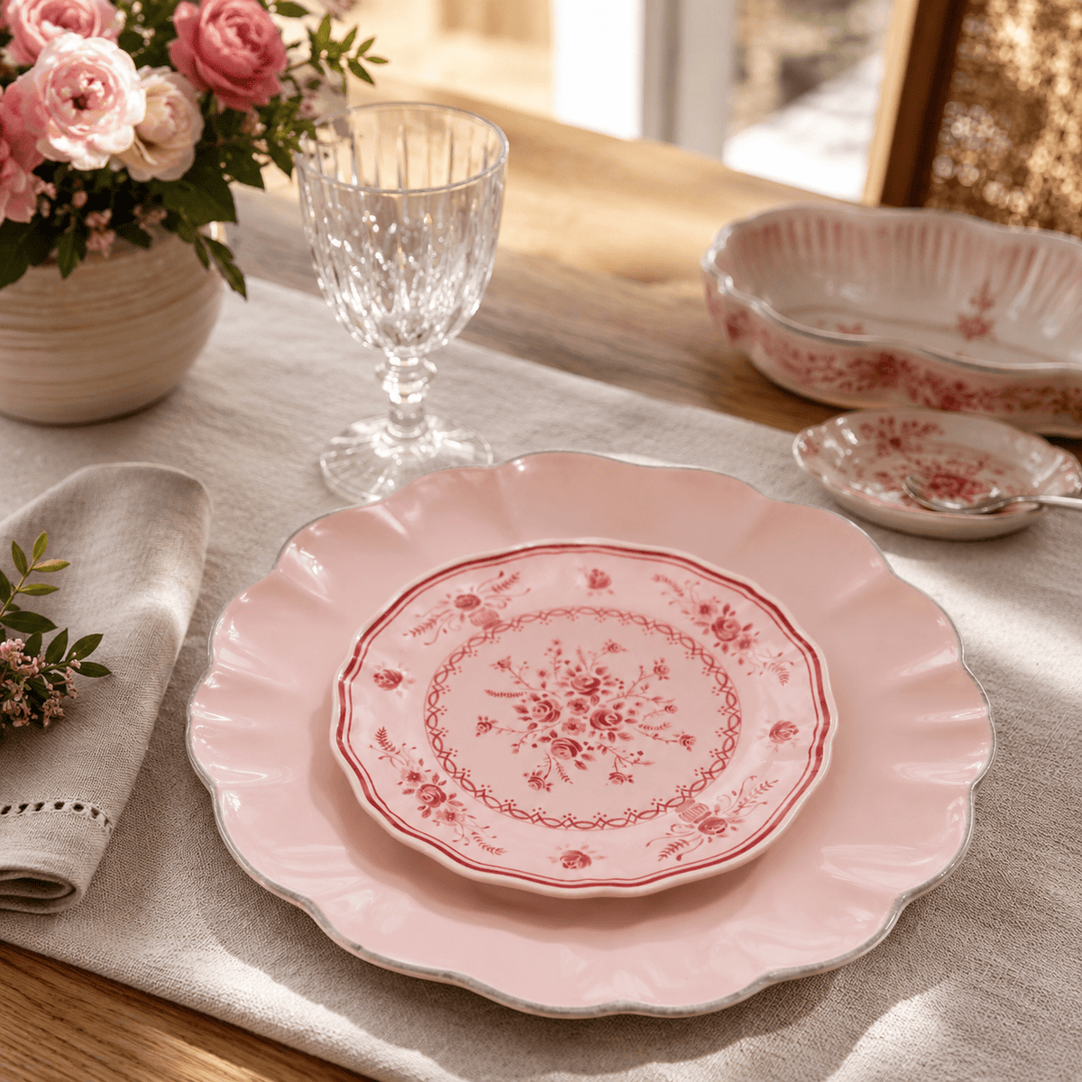 Rosa & Vila Teller-Set aus Feinsteinzeug
