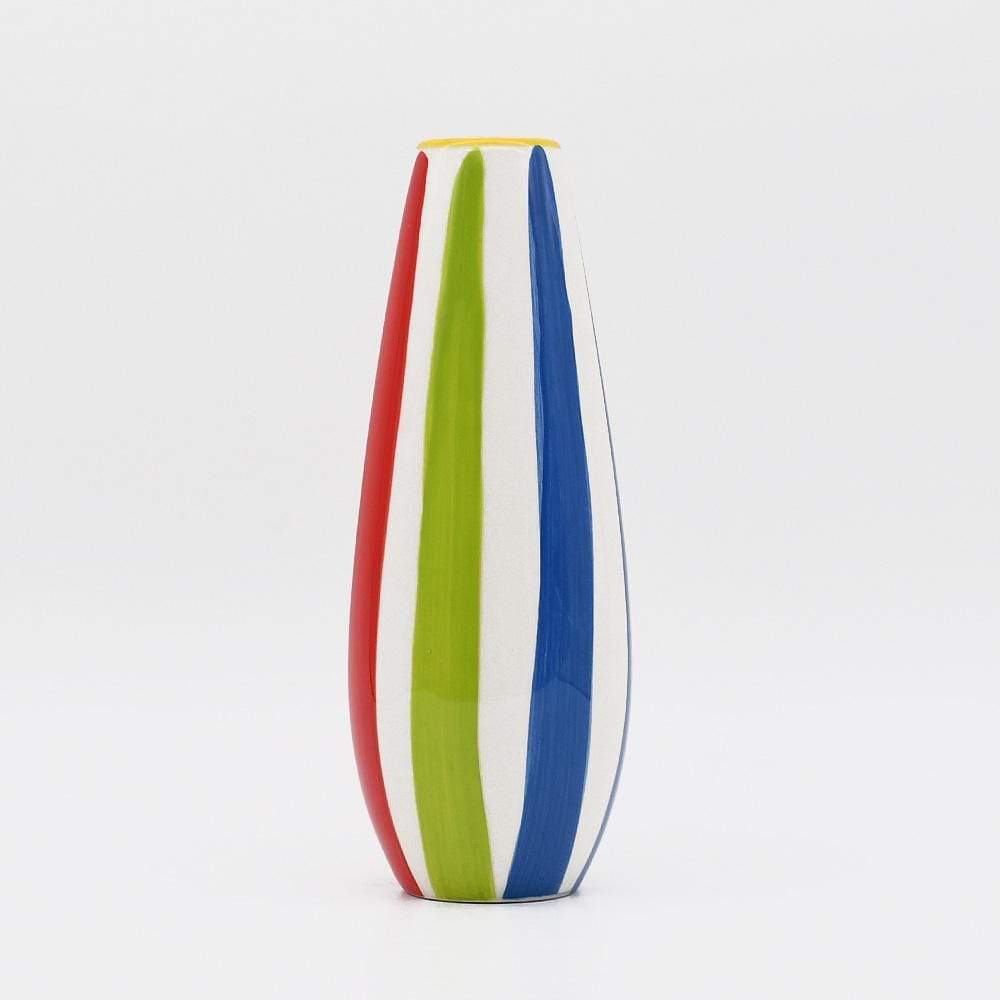 Ensemble de 3 soliflores multicolores I Vases en céramique du Portugal Ensemble de 3 vases rayés multicolores