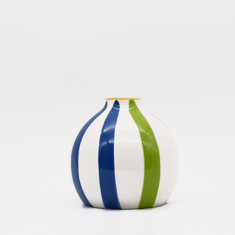 Ensemble de 3 soliflores multicolores I Vases en céramique du Portugal Ensemble de 3 vases rayés multicolores