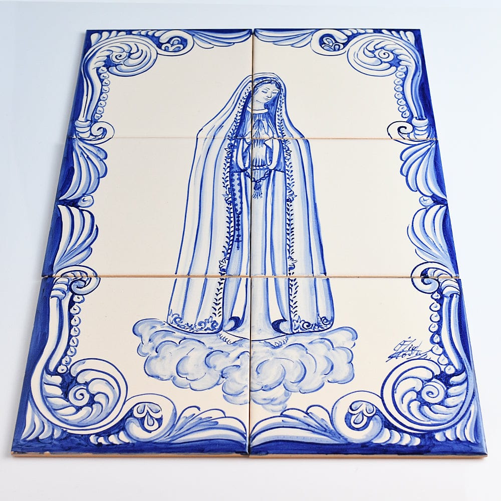 Fresque d'azulejos d'anges chérubins Fresque d'azulejos "Nossa Senhora de Fatima"