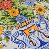 Fresque d'azulejos portugais peinte à la main I Motifs floraux Fresque d'azulejos 90x60cm