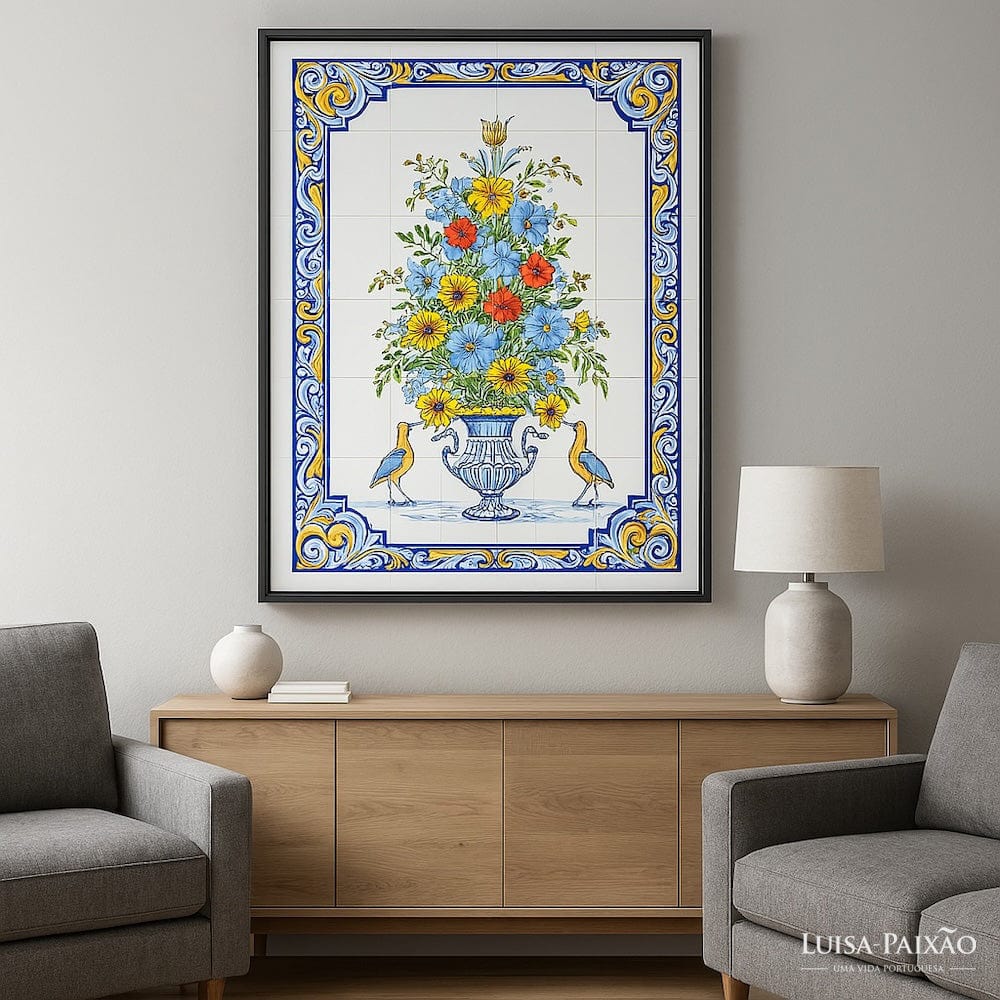 18th-Century Portuguese Tile Panel – Hand-Painted Azulejos