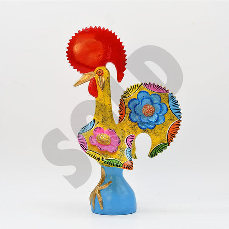 Grand Coq du Portugal jaune en terre cuite Prazeres Cota Coq de Barcelos 40cm jaune - Prazeres Côta