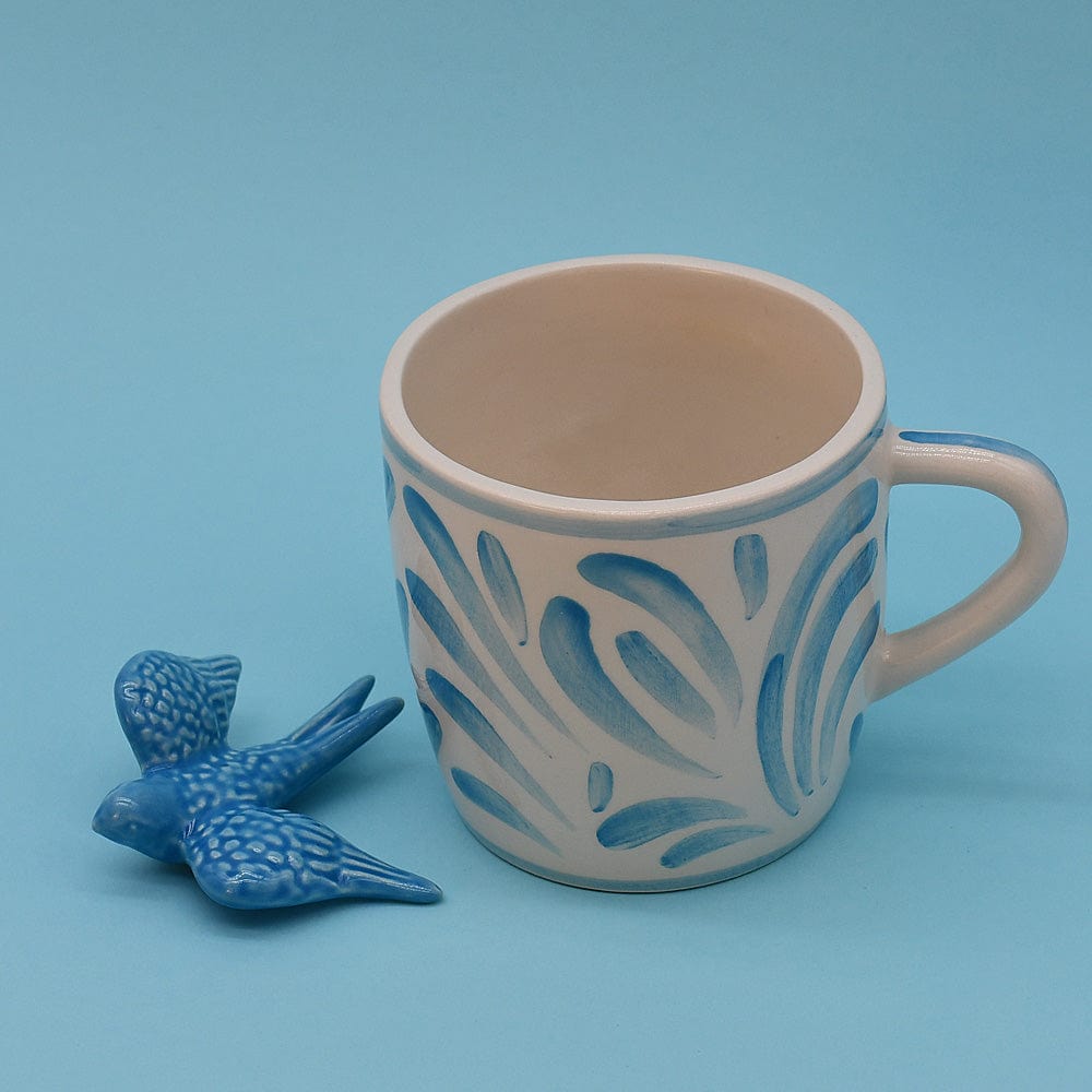 Grand mug en céramique portugaise turquoise Grand mug en céramique "Andorinha" - Turquoise