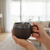 Grand mug en grès marron portugais Grand mug en grès "Café"