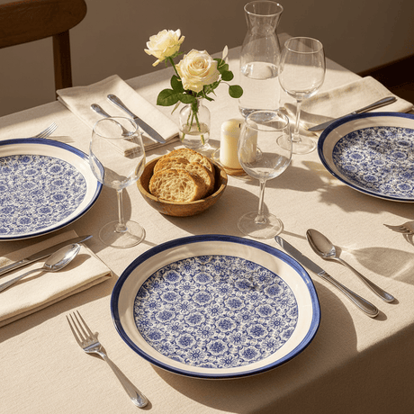 Grande assiette en céramique motifs azulejos version 3 Assiette en céramique "Padrão" 27cm - Bleu