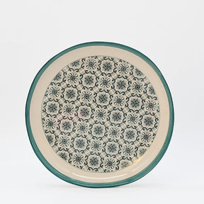 Grande assiette en céramique motifs azulejos verts Assiette en céramique "Padrão" 27cm - Verte