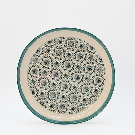 Grande assiette en céramique motifs azulejos verts Assiette en céramique "Padrão" 27cm - Verte