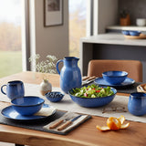 Grande assiette en grès de la collection portugaise Amazonia Assiette en grès "Amazonia" Bleue - 30cm