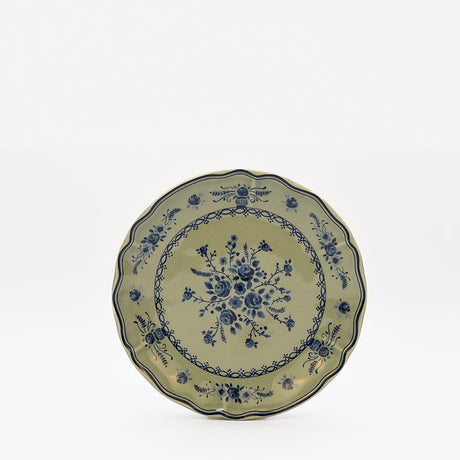 Grande assiette en grès en forme de feuille de chou Assiette en grès "Vila" 21cm - Vert