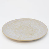 Grande assiette en grès en forme de feuille de chou Grande assiette en grès en forme de chou