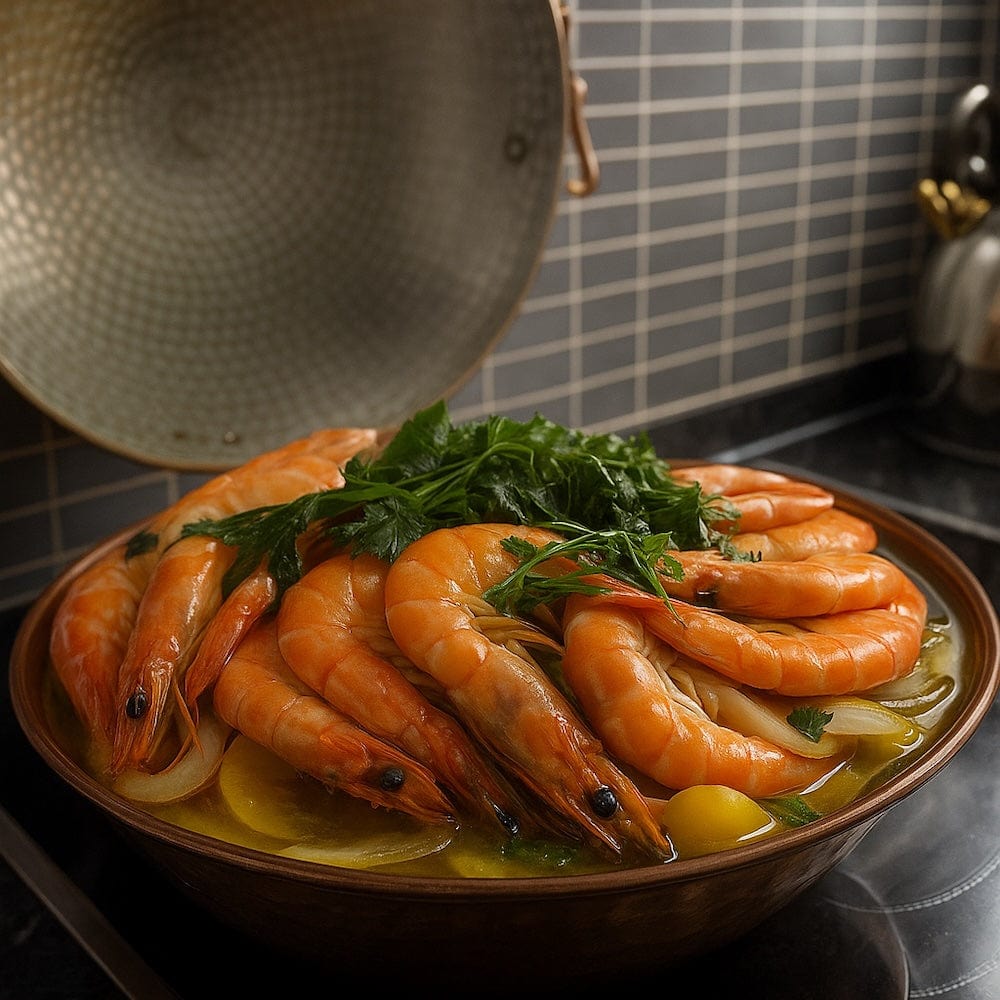 Grande cataplana en cuivre 10 couverts Cataplana en cuivre 8 à 10 couverts - 36cm