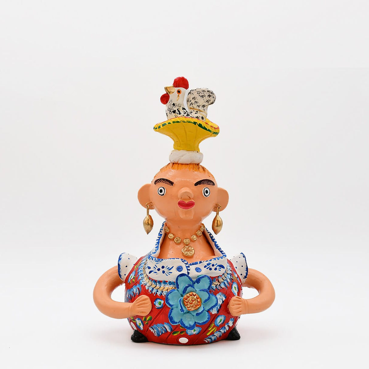 Grande figurine en terre cuite I Ar naïf du Portugal Boneca Barriguda 25 cm - Prazeres Côta