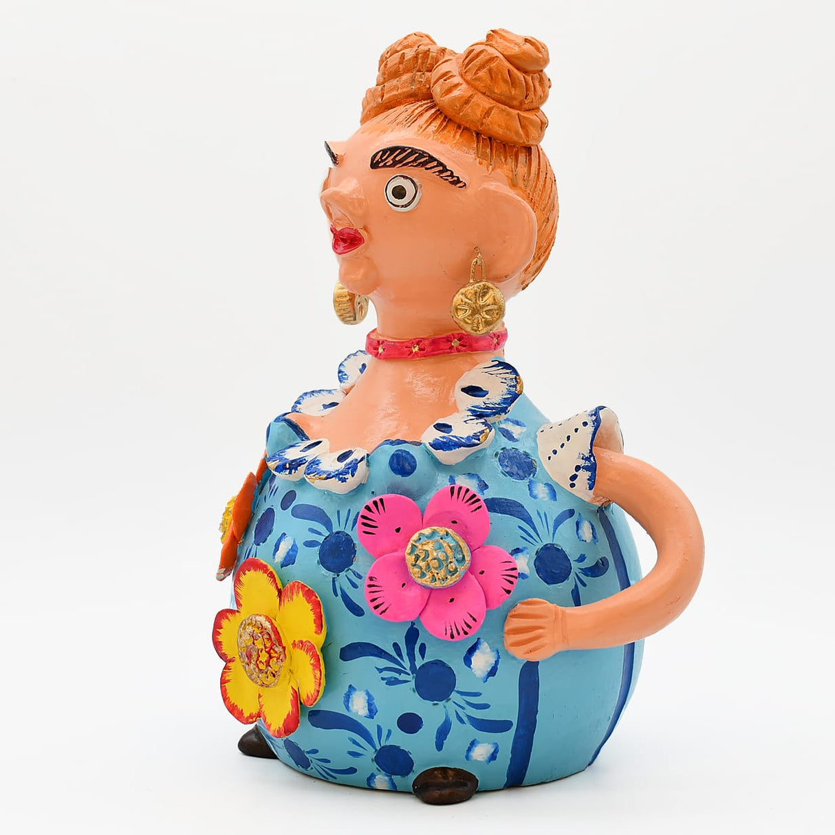 Grande figurine en terre cuite I Ar naïf du Portugal Boneca Barriguda 30 cm - Prazeres Côta