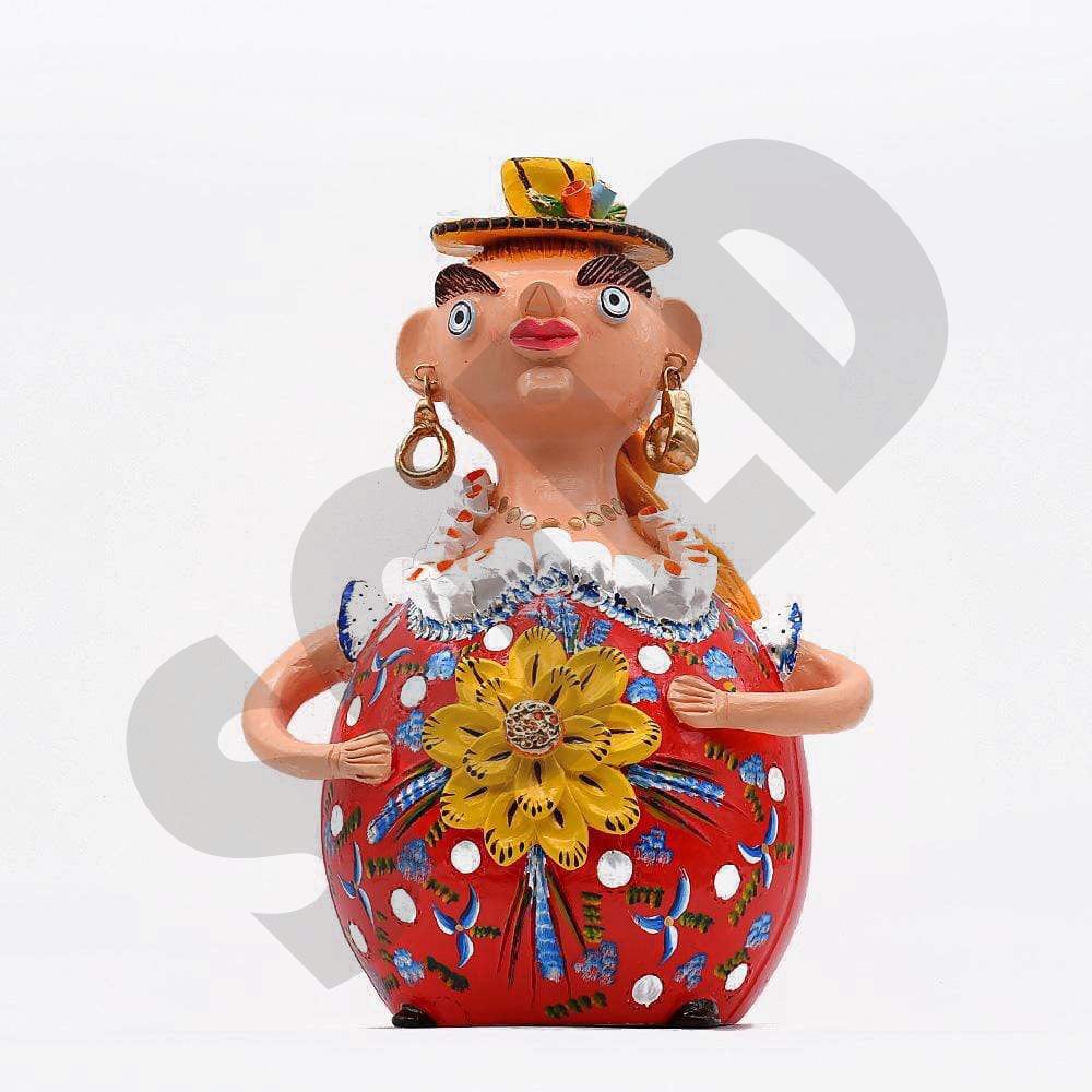 Grande figurine en terre cuite I Ar naïf du Portugal Boneca Barriguda 40cm - Prazeres Côta