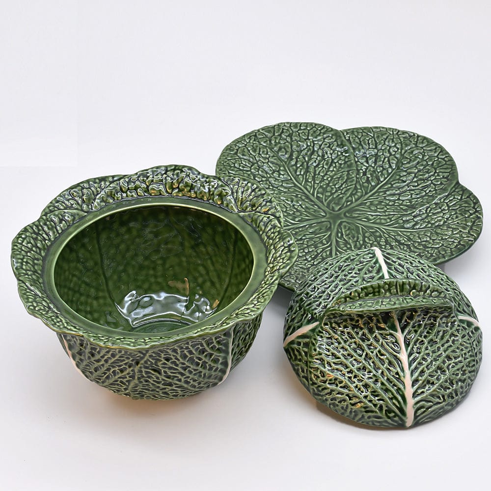 Green Cabbage-shaped soup tureen I Portuguese tableware – Luisa Paixao