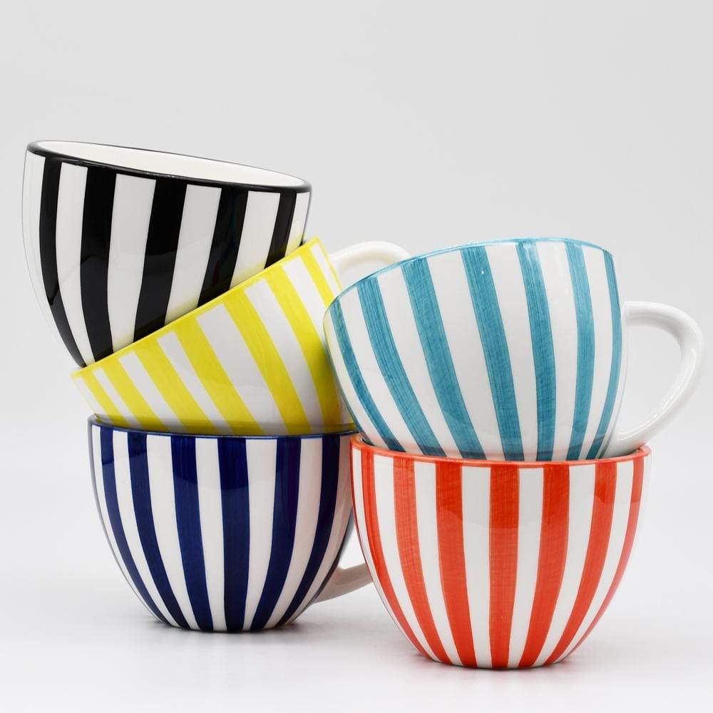 Grande tasse en porcelaine portugaise I Vente en ligne Grande tasse "Costa Nova Mar" - Jaune