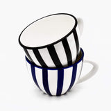 Grande tasse en porcelaine portugaise I Vente en ligne Grande tasse "Costa Nova Mar" - Noire Noir