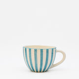 Grande tasse en porcelaine portugaise I Vente en ligne Grande tasse "Costa Nova Mar" - Turquoise