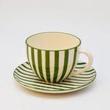 Grande tasse en porcelaine portugaise I Vente en ligne Grande tasse "Costa Nova Mar" - Verte