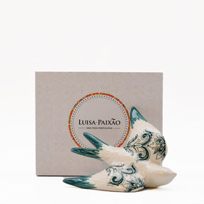 Hirondelle portugaise en céramique – Cadeau symbolique Luisa Paixão Coffret hirondelle "Azulejos" verte