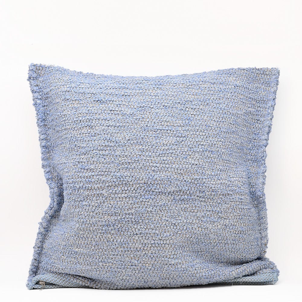 Housse de coussin bleu ciel de grandes dimensions Housse de coussin artisanale 60x60 - Bleu ciel