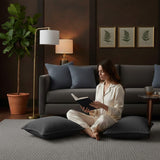 Housse de coussin gris foncé de grandes dimensions Housse de coussin artisanale 60x60 - Gris foncé