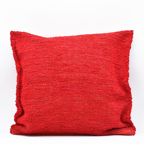 Housse de coussin rouge de grandes dimensions Housse de coussin artisanale 60x60 - Rouge