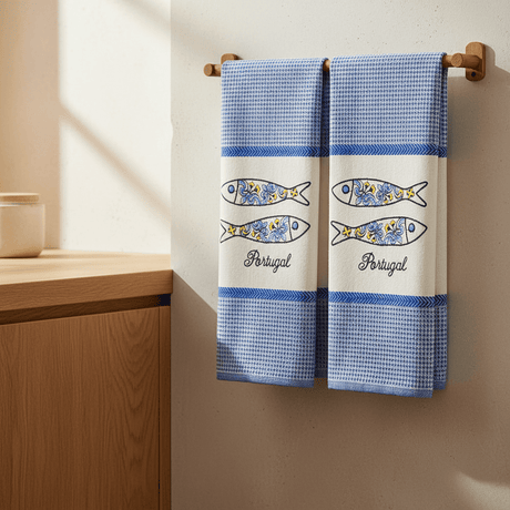 Lot de torchons de cuisine coton Torchon de cuisine "Sardinhas" - Lot de 2