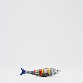 Magnet en céramique traditionnelle de Portugal  I Jaune Sardine en céramique "Janelas"
