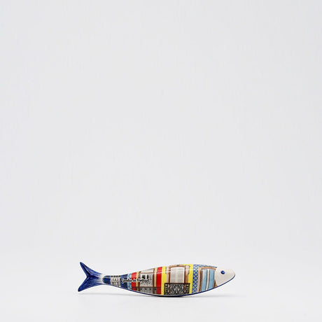 Magnet en céramique traditionnelle de Portugal  I Jaune Sardine en céramique "Janelas"