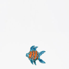 mobile poisson en céramique orange et bleu Suspension en céramique 11x10cm