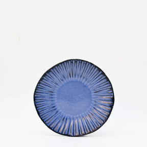 Mug blanc en grès de la collection portugaise Amazonia Assiette en grès "Vieira" - Bleue