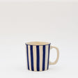 Mug en céramique portugaise rayé bleu et blanc Mug rayé "Costa Nova Mar" - Bleu Cobalt