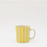 Mug en céramique portugaise rayé jaune et blanc Mug rayé "Costa Nova Mar" - Jaune