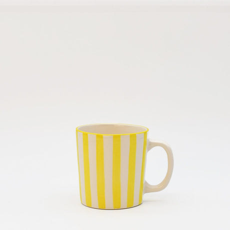 Mug en céramique portugaise rayé jaune et blanc Mug rayé "Costa Nova Mar" - Jaune