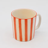 Mug en céramique portugaise rayé orange et blanc Mug rayé "Costa Nova Mar" - Rouge