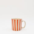 Mug en céramique portugaise rayé orange et blanc Mug rayé "Costa Nova Mar" - Rouge