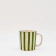 Mug en céramique portugaise rayé vert et blanc Mug rayé "Costa Nova Mar" - Vert