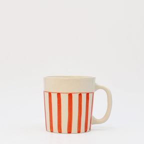 Mug rayé rouge et blanc en céramique portugaise I Vente en ligne Mug rayé en céramique "Costa Nova Mar" - Rouge