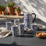 Mug Tourbillon bleu & crème en céramique artisanale Mug “Redemoinho” - Bleu