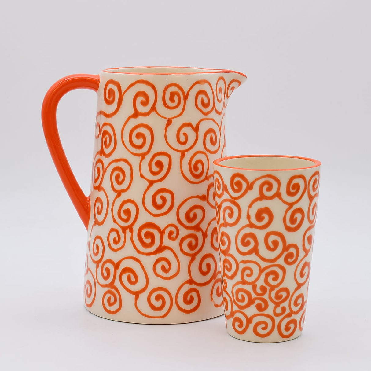 Mug Tourbillon orange & crème en céramique artisanale Mug “Redemoinho” - Orange