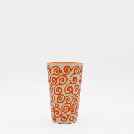 Mug Tourbillon orange & crème en céramique artisanale Mug “Redemoinho” - Orange
