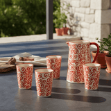 Mug Tourbillon rouge & crème en céramique artisanale Mug “Redemoinho” - Rouge