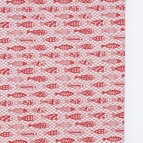Nappe portugaise en coton motifs sardines rouge Nappe en coton "Sardinhas" - Rouge