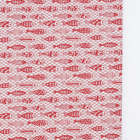 Nappe portugaise en coton motifs sardines rouge Nappe en coton "Sardinhas" - Rouge