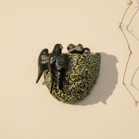 Nid d'hirondelle en céramique I Céramique portugaise Nid d'hirondelle en céramique vert